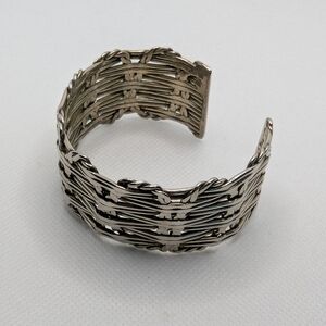 Silver Woven Cuff Bracelet